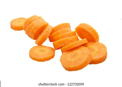 Chopped Carrot Isolated On White Background