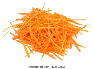 Chopped Carrot Isolated On White Background