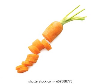 Chopped Carrot Isolated On White