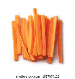 Chopped Carrots On A White Background