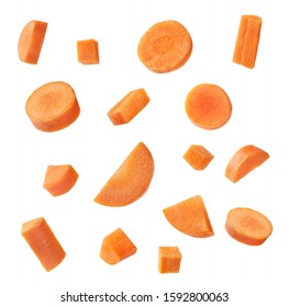 Chopped Carrots On A White Background