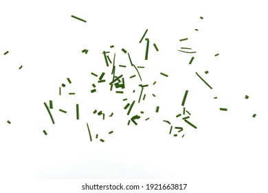 Chopped chives  isolated. Fresh green chopped chives  isolated on white background.