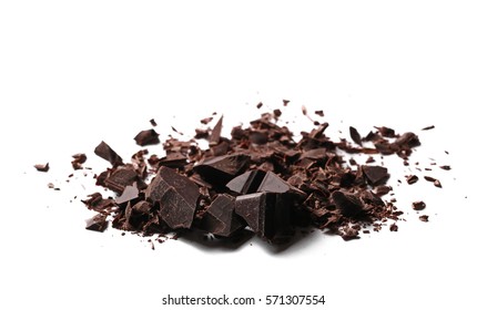 Chopped Chocolate Isolated On White