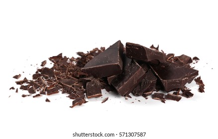 Chopped Chocolate Isolated On White