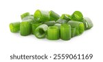 Chopped fresh green onion isolated on white