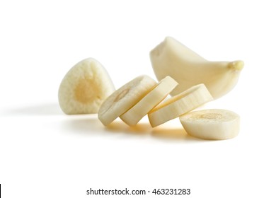 Chopped Garlic Cloves Of Isolated On White Background