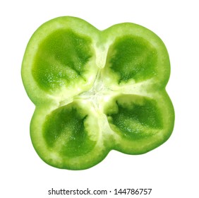 Chopped Green  Bell Pepper Isolated On White