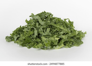 Chopped kale leaves isolated on white background - Powered by Shutterstock