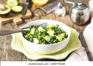 Chopped Kale Salad With Avocado And Cucumber