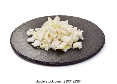 Chopped Onion, Isolated On White Background