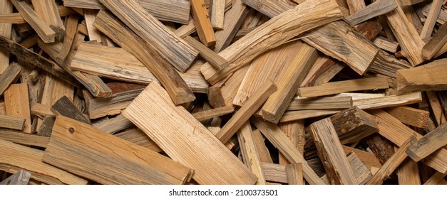 chopped pine wood for kindling