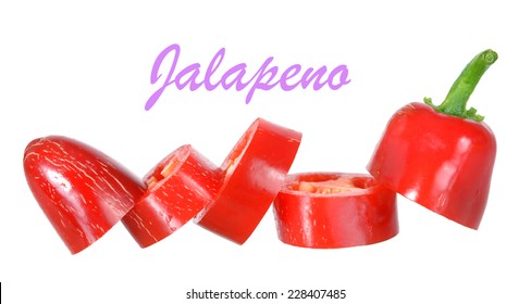 Chopped Red Jalapeno Pepper Isolated On White Background 