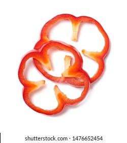 Chopped Red Pepper Cut Out. Top View.