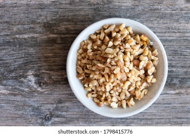 Chopped Walnuts In A Bowl