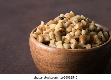 Chopped Walnuts On A Bowl