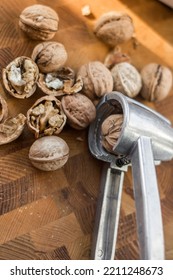 Chopped Walnuts On A Wood Board