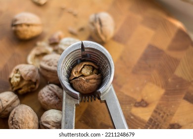 Chopped Walnuts On A Wood Board