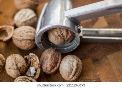 Chopped Walnuts On A Wood Board