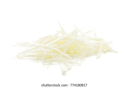 Chopped White Cabbage Stack Isolated On White Background
