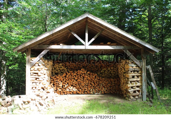 Chopped Wood Bonfire Adirondack Mountains New Stock Photo Edit