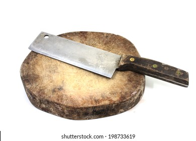 Chopping Block And Cleaver