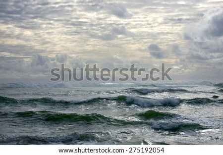 Choppy waves seascape.