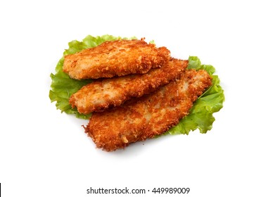 Chops In Breadcrumbs Isolated On White