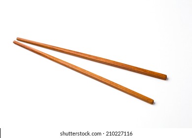 Chopsticks Made Bamboo On White Background Stock Photo 1184895715 