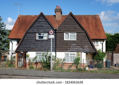 Chorleywood, Hertfordshire, England, UK - September 29th 2020: Dutch Style Former Local Authority Semi-detached Family Houses