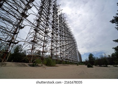  chornobyl, Ukraine, 08.05.2022: Radar the Eye of Moscow in Chernobyl Nuclear Power Plant Zone of Alienation                            