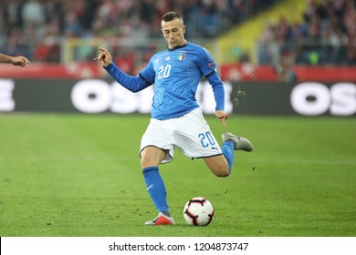 CHORZOW, POLAND - OCTOBER 14, 2018: UEFA Nations League 2019: Poland - Italy O/p Federico Bernardeschi