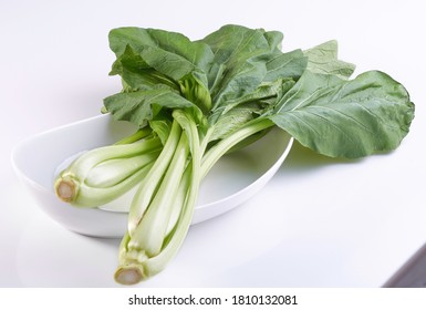 Choy Sum On White Background