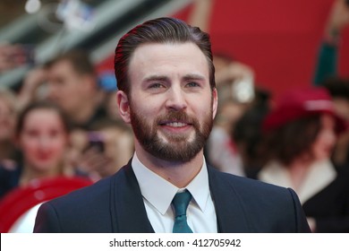 Chris Evans attends the European film premiere of 'Captain America: Civil War' at Vue Westfield on April 26, 2016 in London, England 