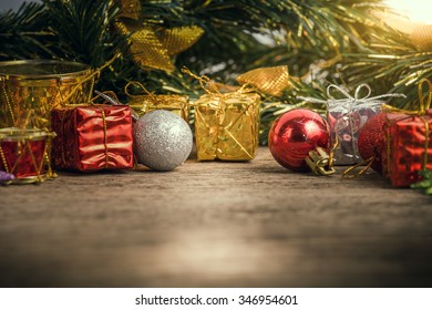 Chrismas Balls Background Vintage Color