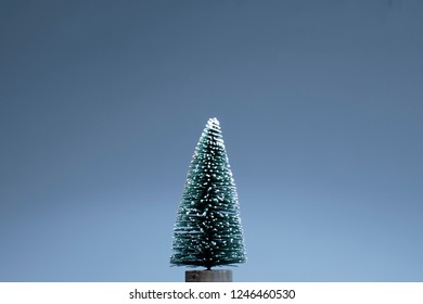 Chrismas Tree On Blue Background