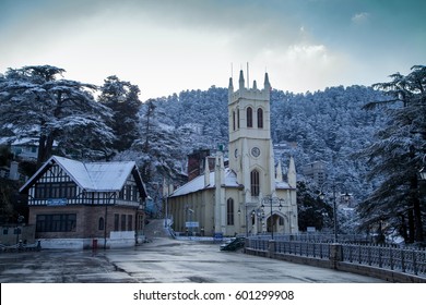 Christ Church Shimla On Snowy Day