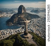 Christ the Redeemer is a colossal statue of Jesus Christ perched atop the Corcovado Mountain in Rio de Janeiro, Brazil. Standing at 98 feet (30 meters) tall with an arm span of 92 feet (28 meters).