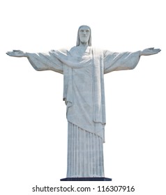 Christ The Redeemer Isolated On White Background