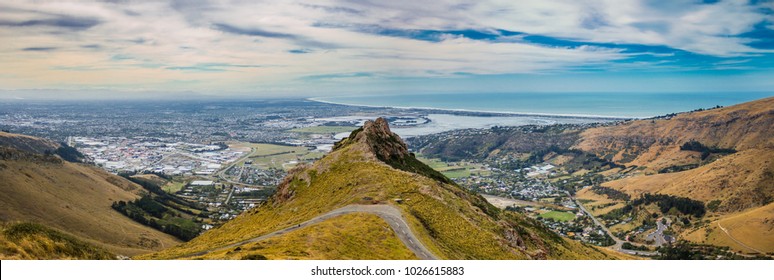 Christchurch City View From Port Hills, New Zealand