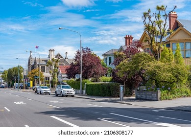 CHRISTCHURCH, NEW ZEALAND, JANUARY 21, 2020: Residential Houses At Christchurch, New Zealand