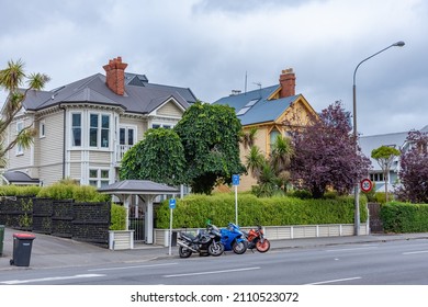 CHRISTCHURCH, NEW ZEALAND, JANUARY 21, 2020: Residential Houses At Christchurch, New Zealand