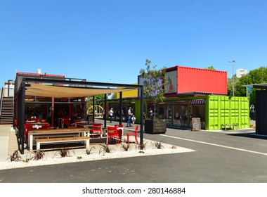 Christchurch, New Zealand -November 24, 2014: 2014: Restart Container Shops Have Been Relocated To The Western End Of Cashel Street Mall.