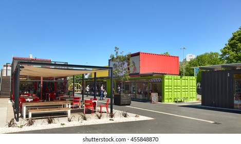 Christchurch, New Zealand -November 24, 2014: 2014: Restart Container Shops Have Been Relocated To The Western End Of Cashel Street Mall.