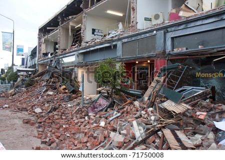 CHRISTCHURCH NZ FEB 22 Destruction Caused Stock Photo ...