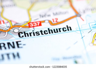 Christchurch. United Kingdom On A Map