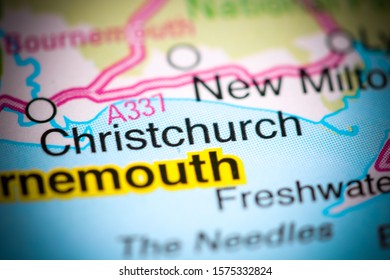 Christchurch. United Kingdom On A Map