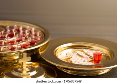 Christian Communion Cup And Bread