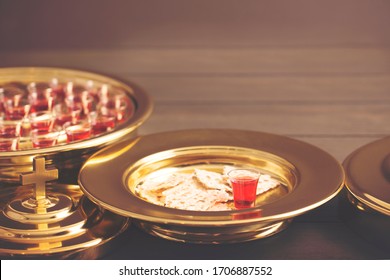 Christian Communion Cup And Bread