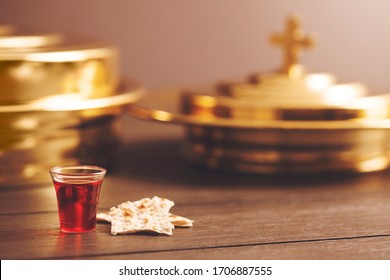 Christian Communion Cup And Bread