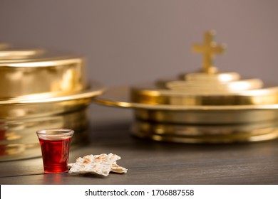 Christian Communion Cup And Bread